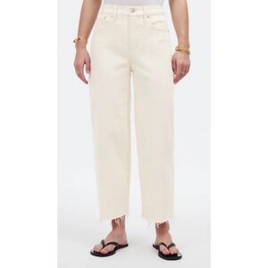 Madewell The Perfect Vintage Wide-Leg Crop Jean Womens Size 33 Ecru Boho Coastal